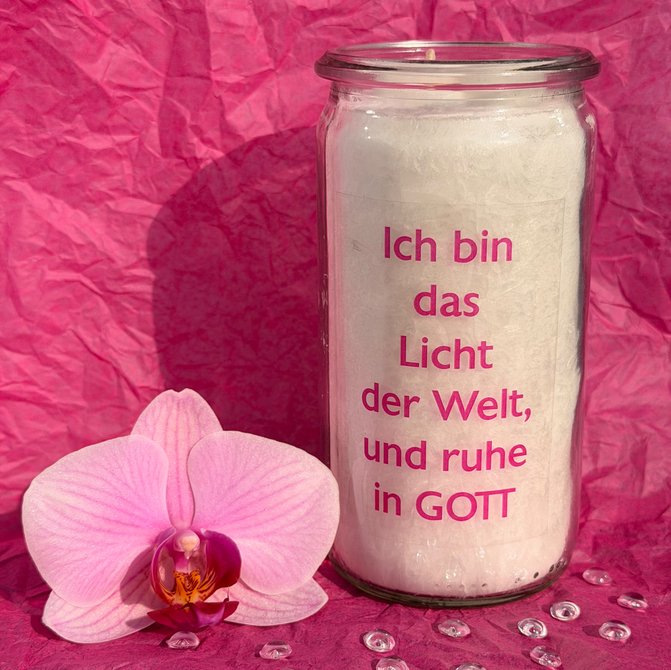 Herzlicht KIW Nr. 2 -  13 x 6 cm "Ich bin das Licht der Welt, und ruhe in GOTT"
