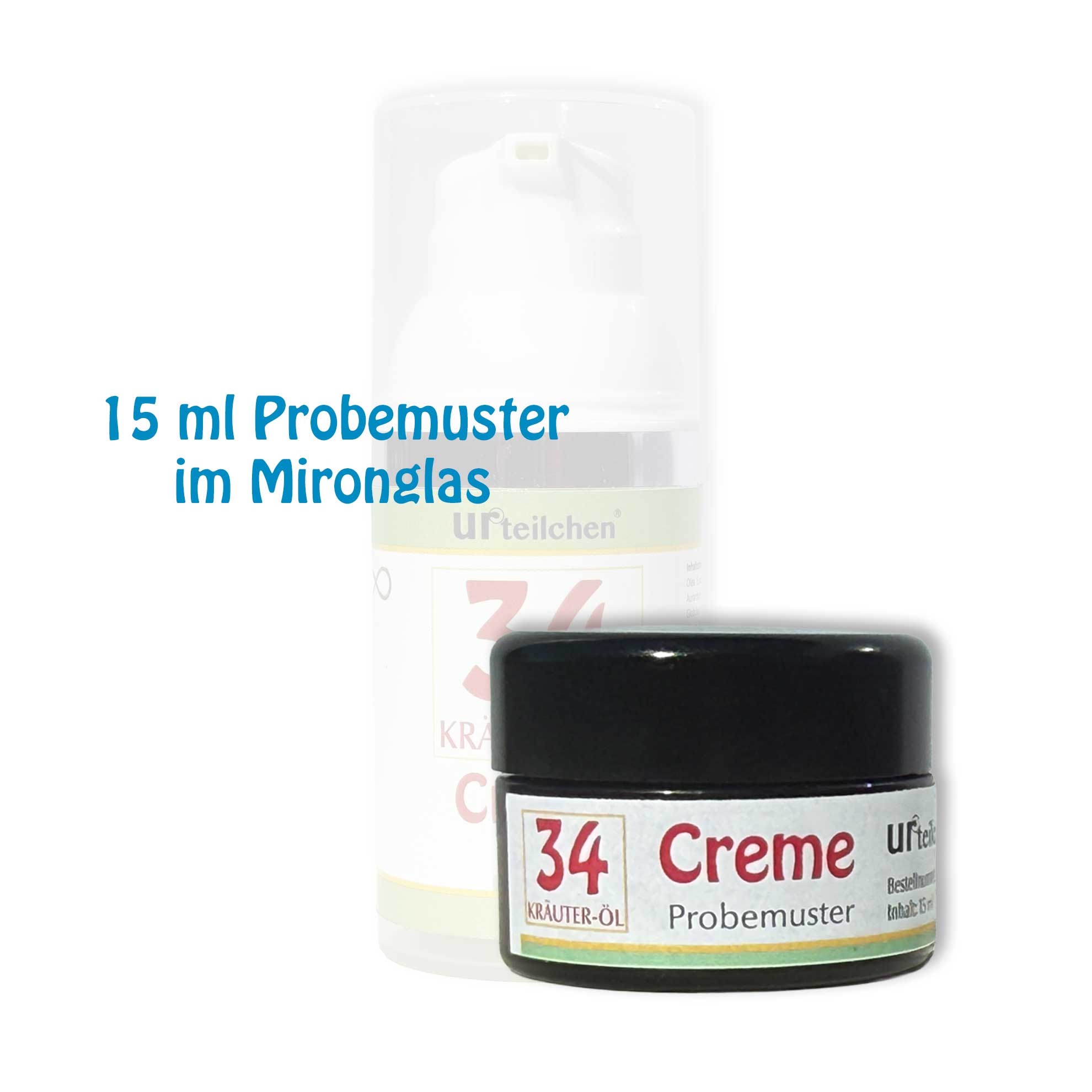 34-Kräuter-Öl CREME 15 ml PROBEMUSTER im Mironglas
