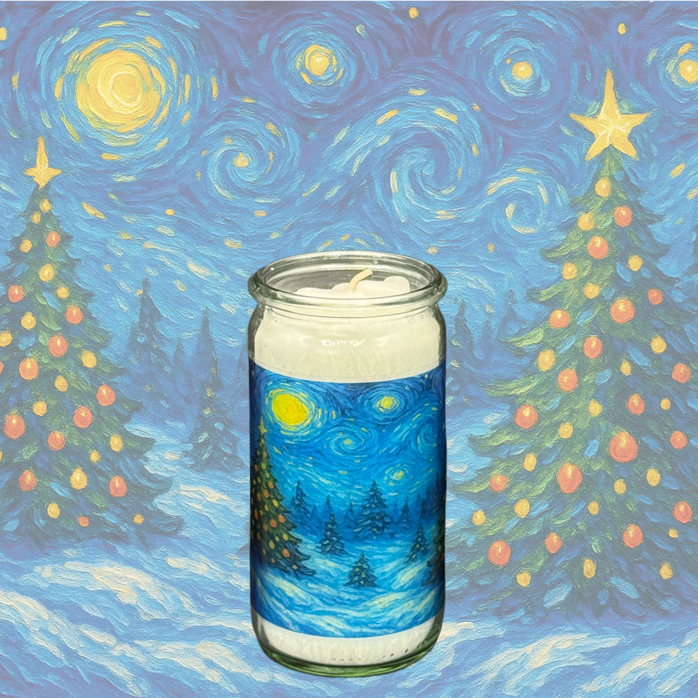 Herzlicht Weihnachtskerze Motiv 4 - 13 x 6 cm