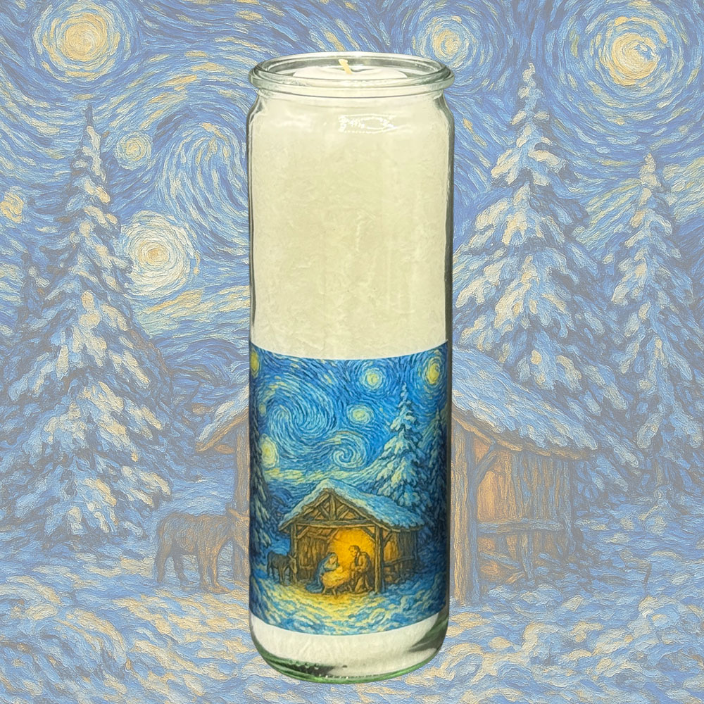 Herzlicht Weihnachtskerze Motiv 3 - 20 x 6 cm