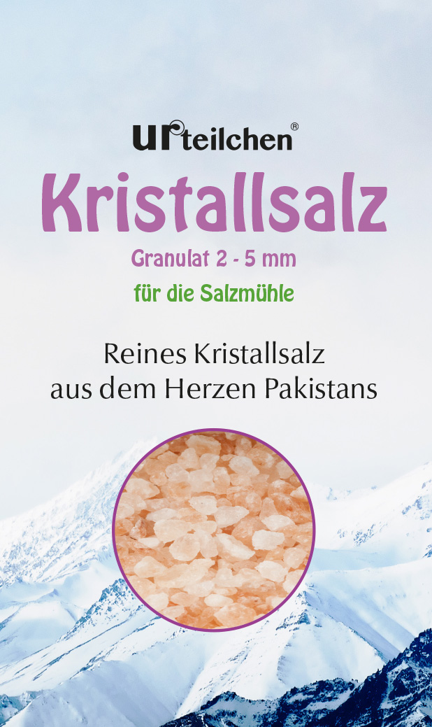Angebot - Urteilchen Kristallsalz Granulat 2 - 5mm 1 kg für die Mühle