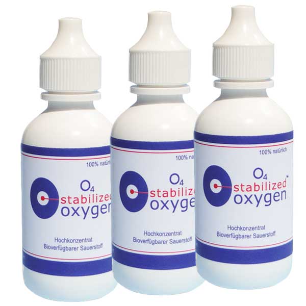 3 Fläschchen Stabilisierter Sauerstoff O4 / 60 ml