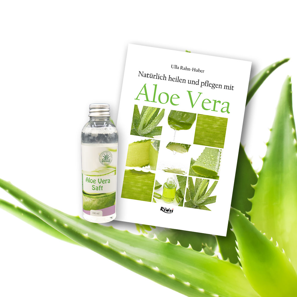 Aloe-Vera Buch und Aloe-Vera Saft 100ml