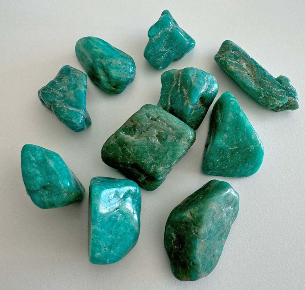 Amazonit Edelsteine im Stoff-Säckchen 50g