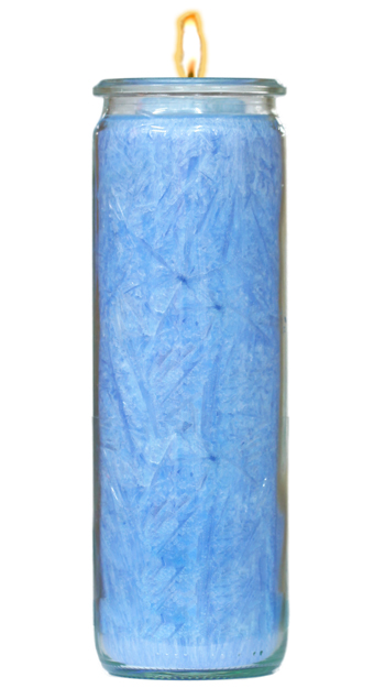 Herzlicht-Kerze hellblau 20 x 6 cm