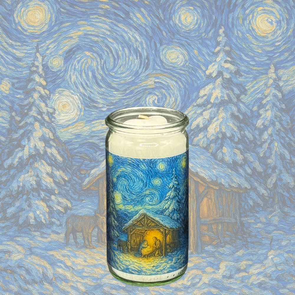 Herzlicht Weihnachtskerze Motiv 3 - 13 x 6 cm