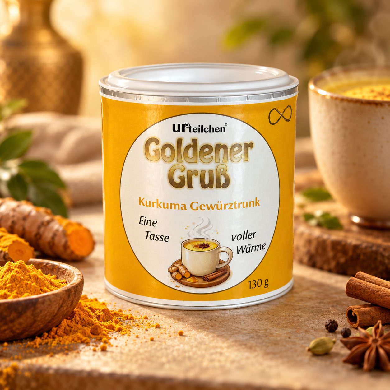 Goldener Gruß Kurkuma Gewürztrunk 130 g ohne Zucker