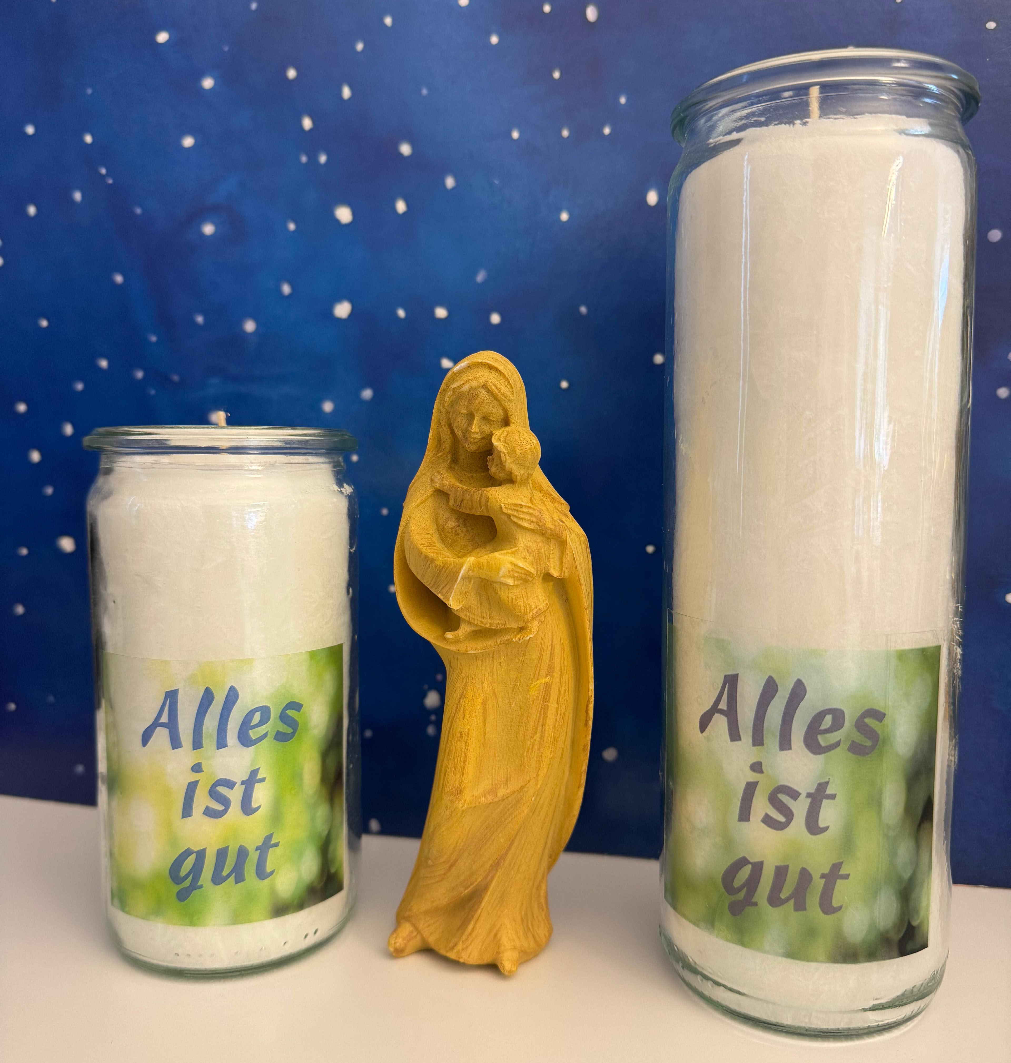 Angebot der Woche - 4 x "Alles ist gut"-Kerze und eine Madonna mit Kind