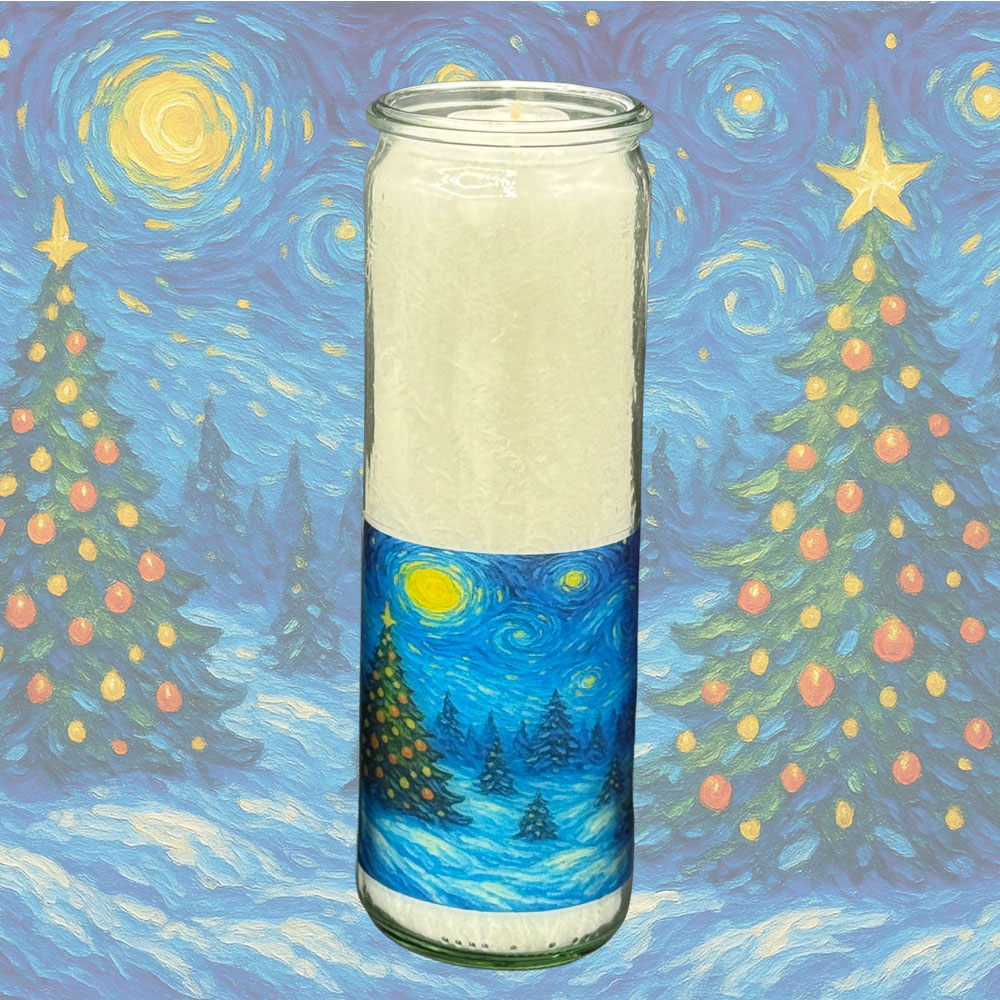 Herzlicht Weihnachtskerze Motiv 4 - 20 x 6 cm